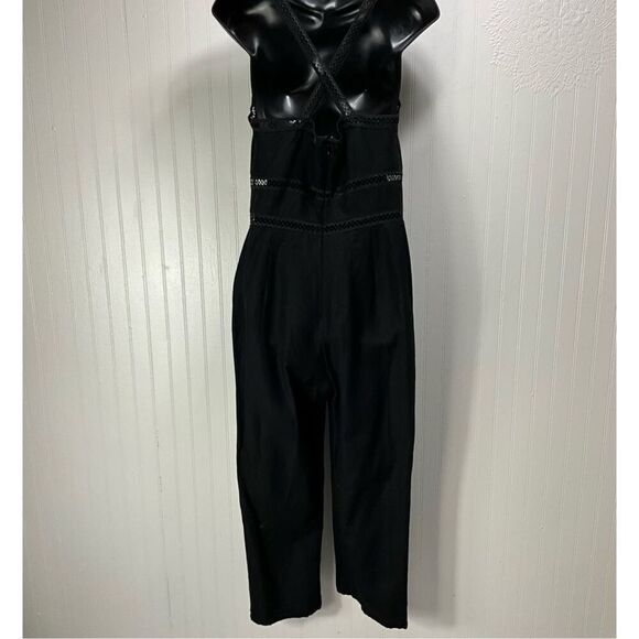 EXPRESS Linen Blend Black Jumpsuit - Picture 4 of 7